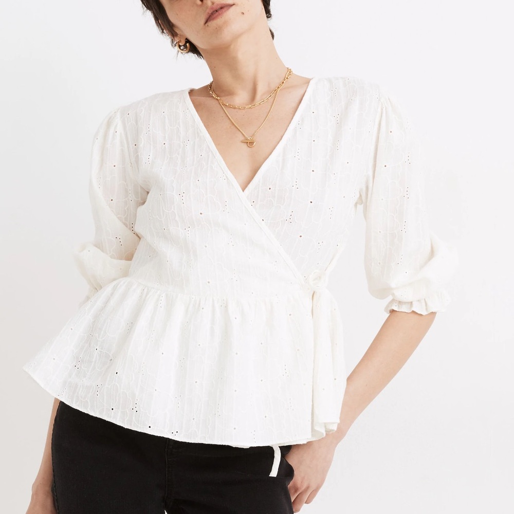 Madewell Cotton Wrap Blouse